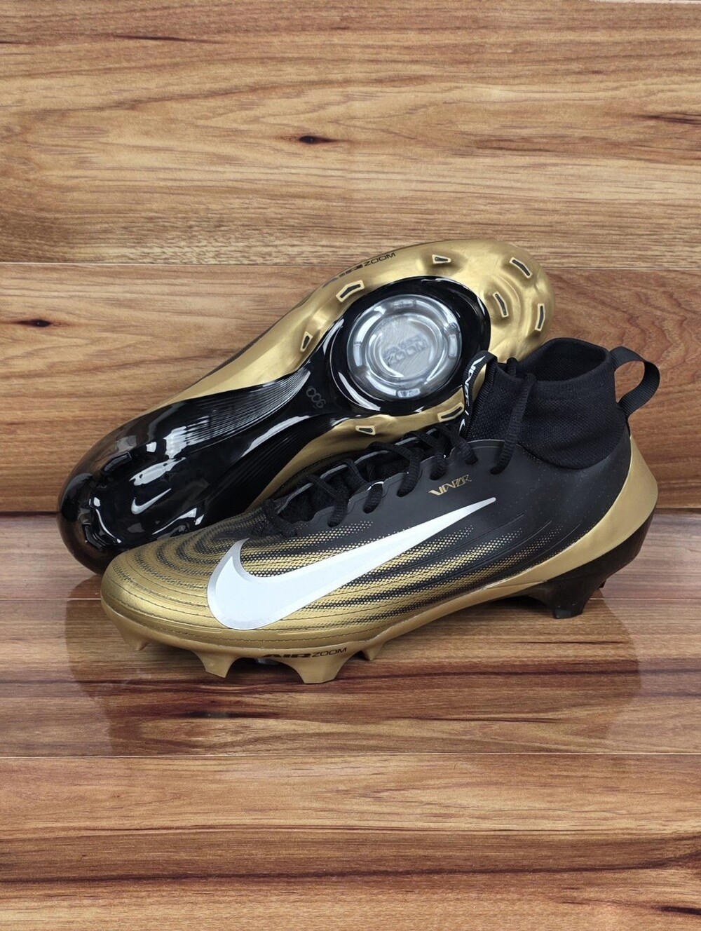 Nike Air Zoom Vapor Pro 1 Football Cleats Black Gold FB3298-003 Mens Sz 12.5 NEW